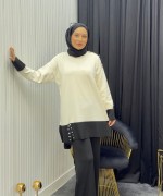 Esma Takım Ekru Siyah Ekru Siyah