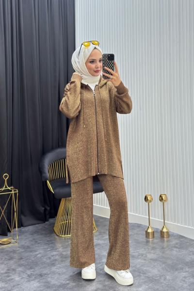 Simli Takım Kahverengi