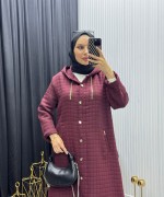 Kapitone Tesettür Kap Bordo Bordo