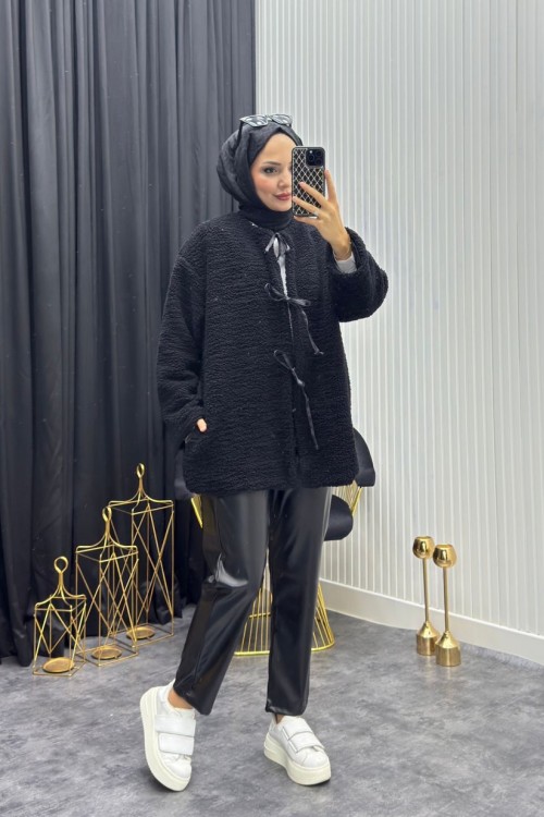 Peluş Mont Siyah