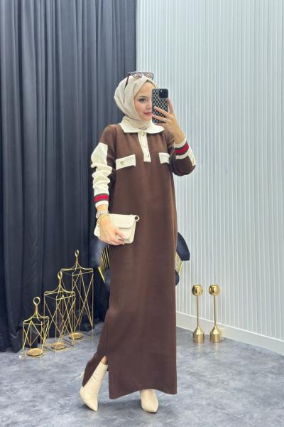 Züleyha Elbise Kahverengi
