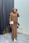 Süveterli Elbise Kahverengi