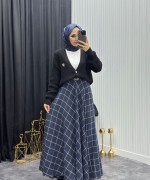 Ekose Takım Siyah Siyah