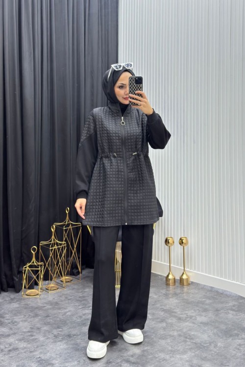 Kapitone Takım Siyah