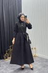 Çantalı Elbise Siyah