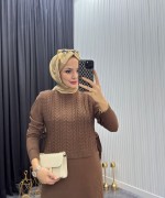 Eyşan Elbise Kahverengi  Kahverengi