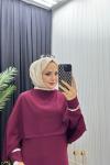 Canan Pelerinli Elbise Bordo