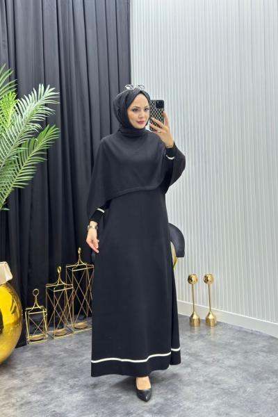 Canan Pelerin Elbise Siyah