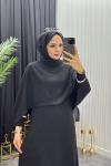 Canan Pelerin Elbise Siyah