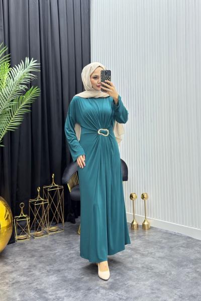Oliva Tesettür Elbise Zümrüt