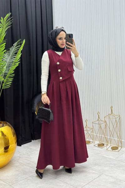 İsabel Elbise Bordo