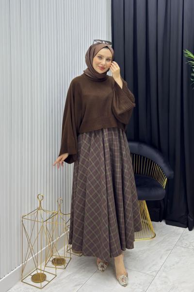 Esra Etek Koyu Kahverengi