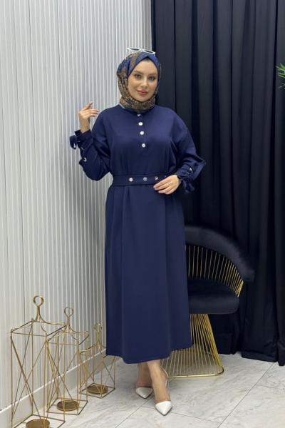 Çimen Elbise Lacivert