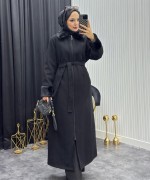 ️Kürklü kaban Siyah Siyah