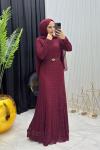 Dantelli Elbise Bordo
