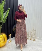 Serpil Sandy Tunik Bordo Bordo