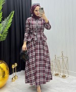 Premium Ekose Takım Bordo Bordo