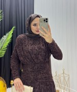 Flog Elbise Kahverengi  Kahverengi
