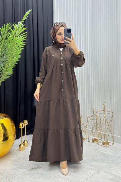 Fiyonk Elbise Elbise Kahverengi