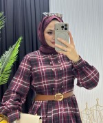 Dünya Elbise Bordo Bordo