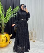 Gonca Elbise Siyah Siyah