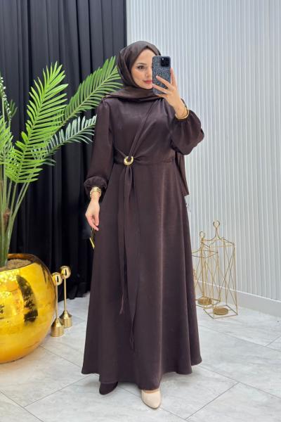 Viral Elbise Kahverengi