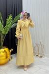 Fularlı Elbise Sarı
