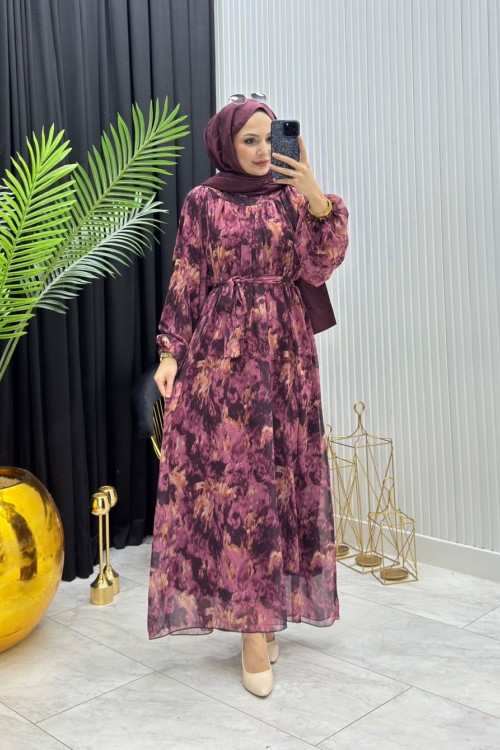 Nara Elbise Bordo