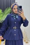 Fular Detay Takım Lacivert