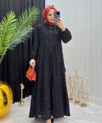 Selen Elbise Siyah Siyah