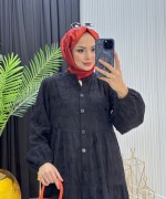 Selen Elbise Siyah Siyah