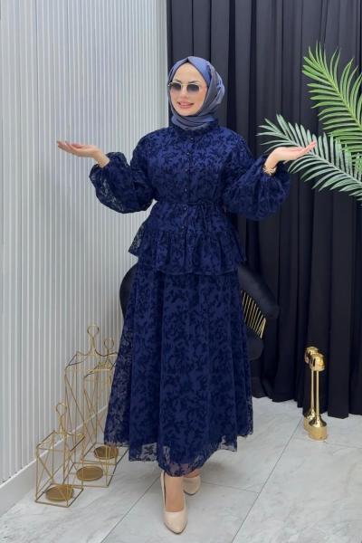 Yonca Dantel Takım Lacivert