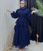 Yonca Dantel Takım Lacivert  Lacivert