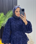Yonca Dantel Takım Lacivert  Lacivert