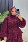 Yonca Dantel Takım Bordo