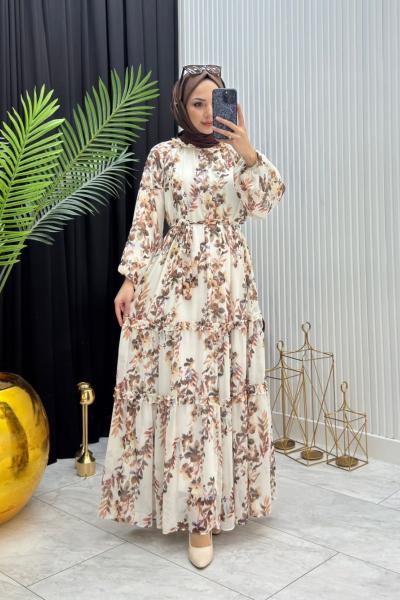 Melodi Elbise Kahverengi