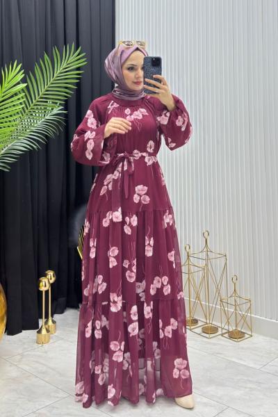 Gelincik Elbise Bordo