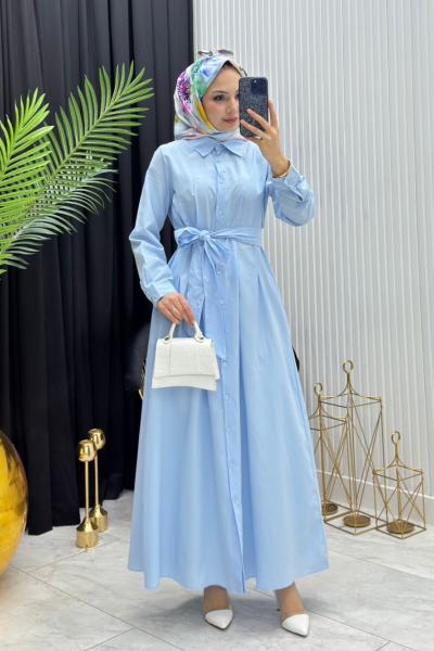 Gömlek Elbise Bebe Mavisi