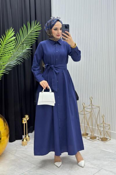 Gömlek Elbise Lacivert