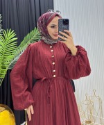 Zeynep Elbise Bordo Bordo