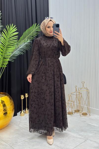 DİYAR ELBİSE KAHVERENGİ