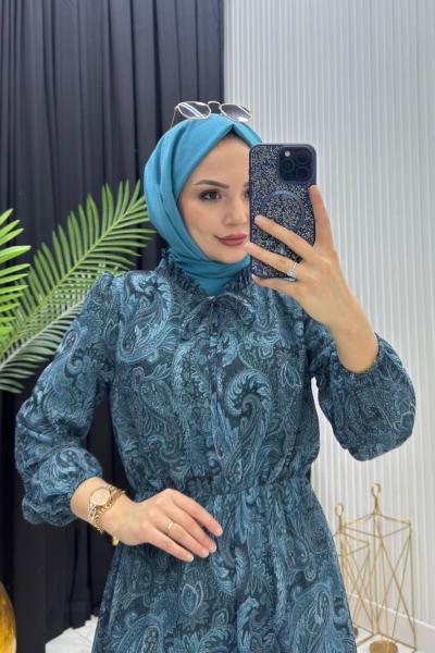 NEVA ELBİSE PETROL MAVİSİ