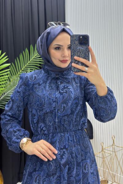 NEVA ELBİSE SAKS MAVİSİ