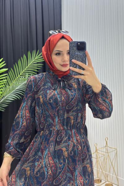 NEVA ELBİSE LACİVERT