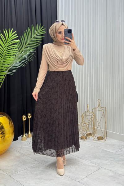 ELİF ETEK KAHVERENGİ