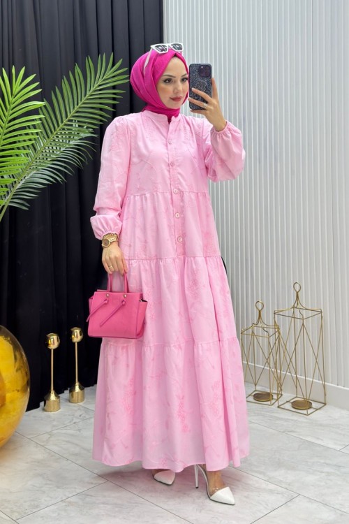 ZEREN ELBİSE PEMBE