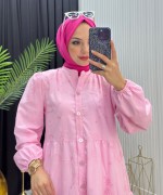 ZEREN ELBİSE PEMBE Pembe