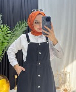 Kot Salopet Siyah Siyah