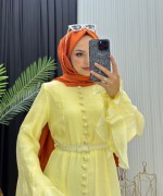 Maysa Elbise Sarı Sarı