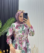 Yaprak Elbise Pembe Pembe